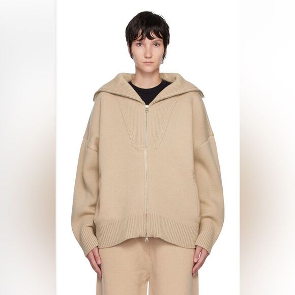 Trunk Project Beige Zip-Up Sweater oversized, medium - Picture 1 of 11